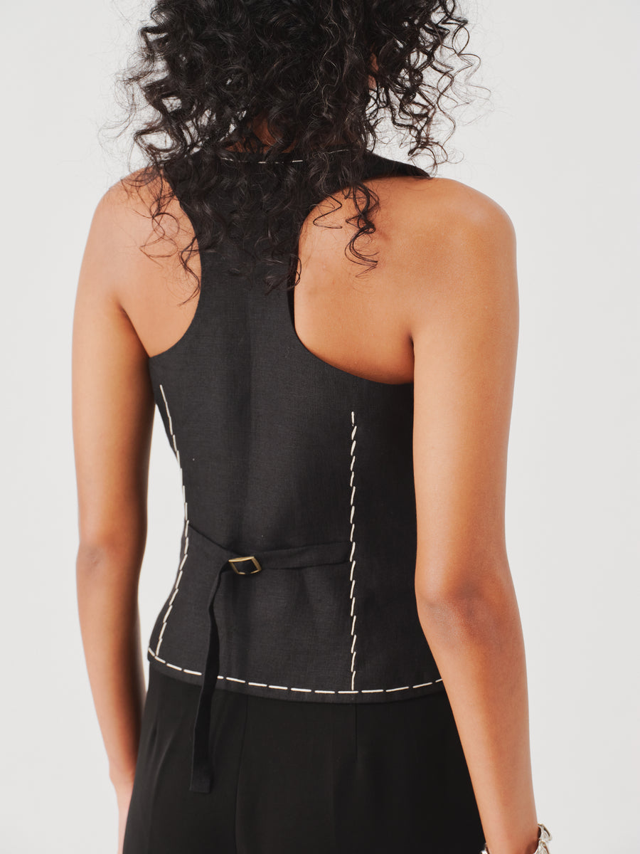 Bearer Linen Waistcoat