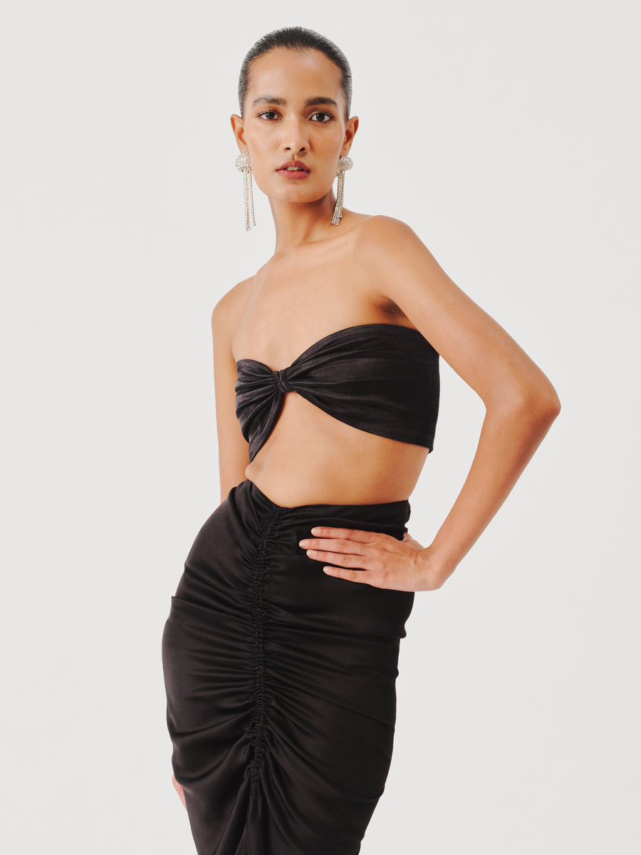 Mystery Bandeau Top in Black