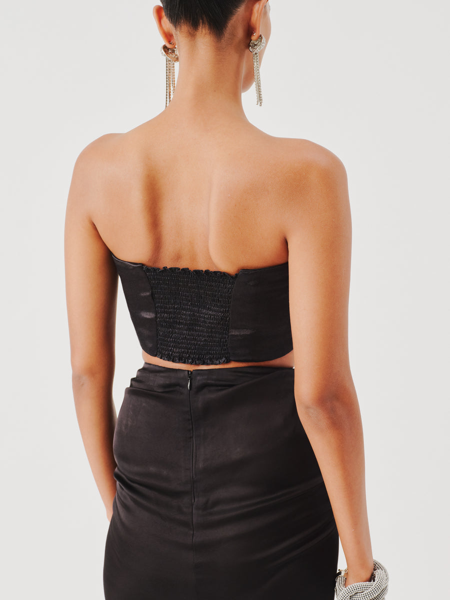 Mystery Bandeau Top in Black