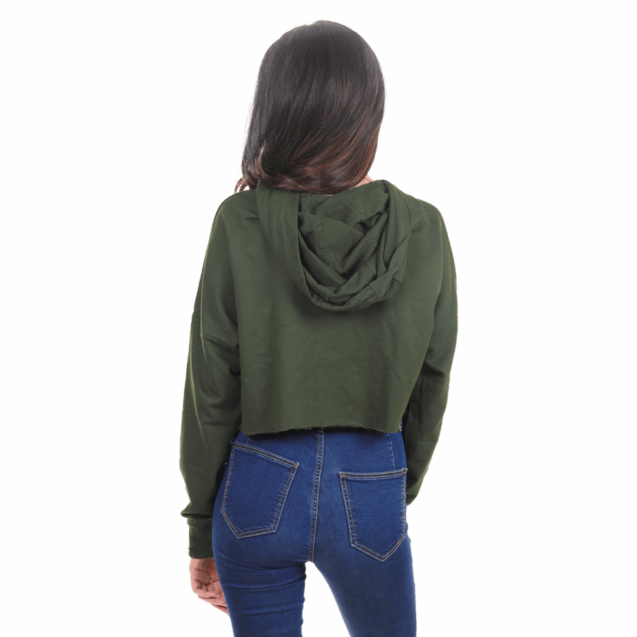Lightweight Cropped Organic Cotton Hoodie - CAMPING GREEN