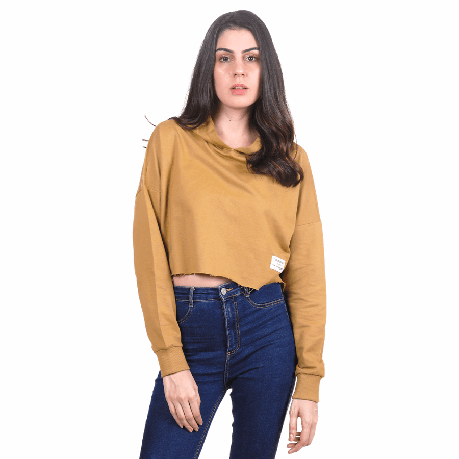 Lightweight Cropped Organic Cotton Hoodie - HONEYCOMB