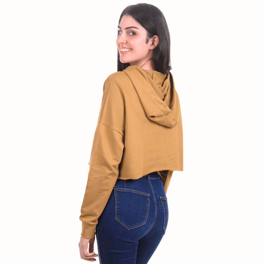 Lightweight Cropped Organic Cotton Hoodie - HONEYCOMB
