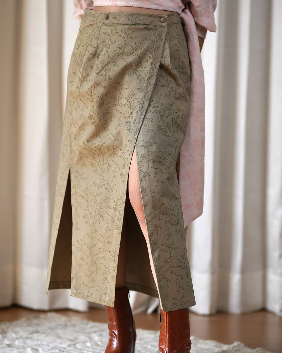 Printed Wrap Skirt