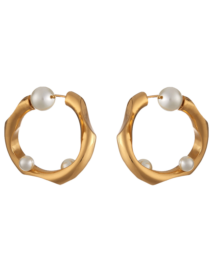 Pearls Des Celeste Twised Hoops