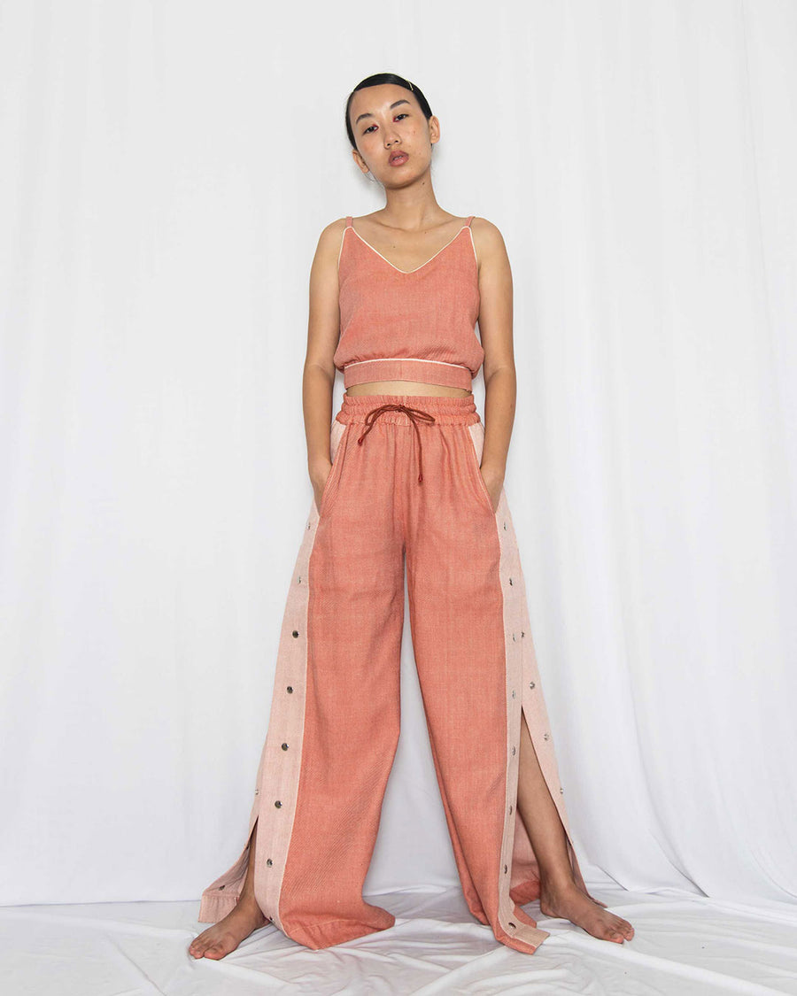Groovy Coral Buttoned Pants