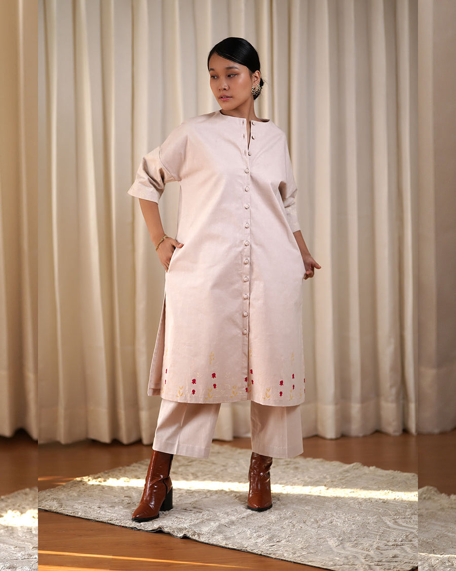 Blush Tunic with Block Printing