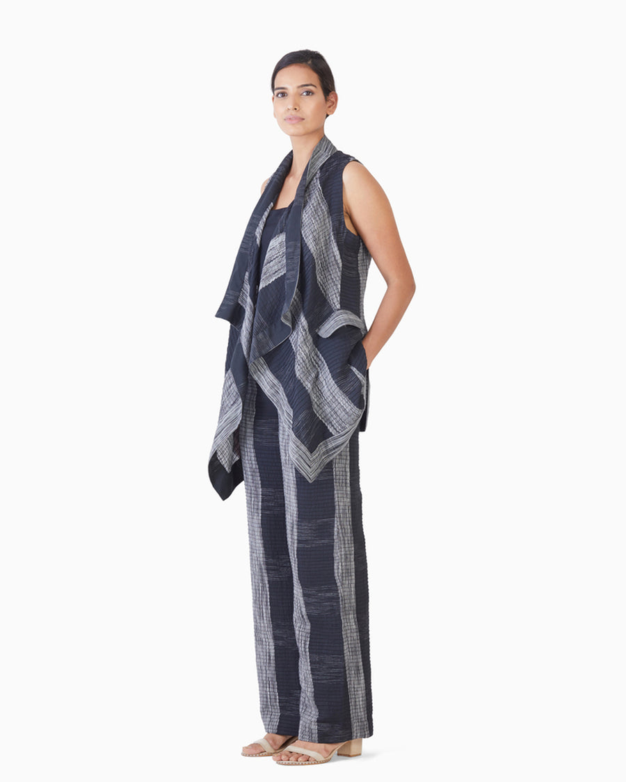 Handwoven Ikat Pintucked Cape