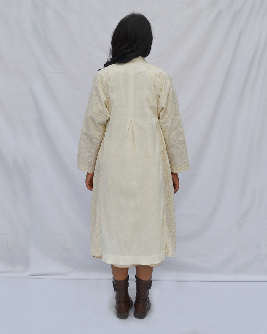Raglan Sleeve Jacket Inverted Box Pleat Dress
