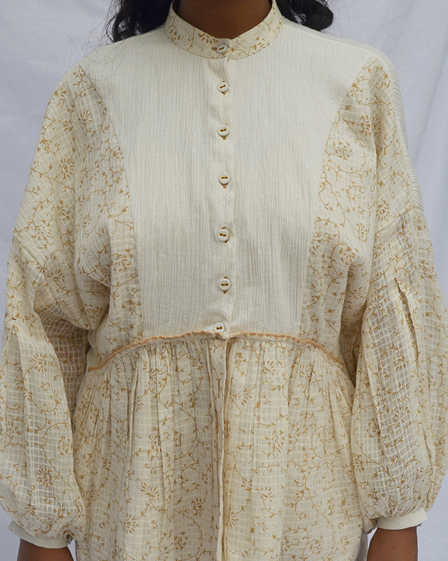 Box Pleat Sleeve Dress