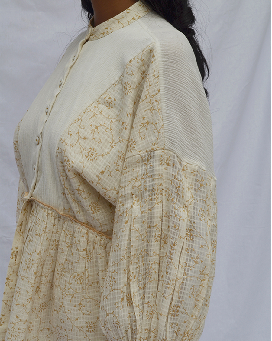 Box Pleat Sleeve Dress
