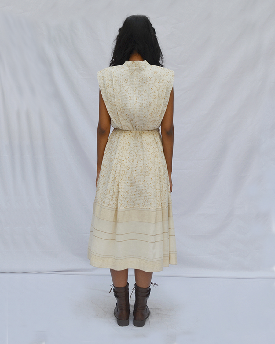 Pleated Drawstring Dress