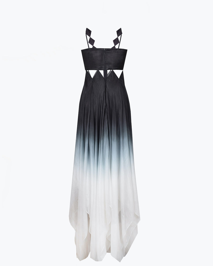 Diamond Sequin Straps Gradient Dress