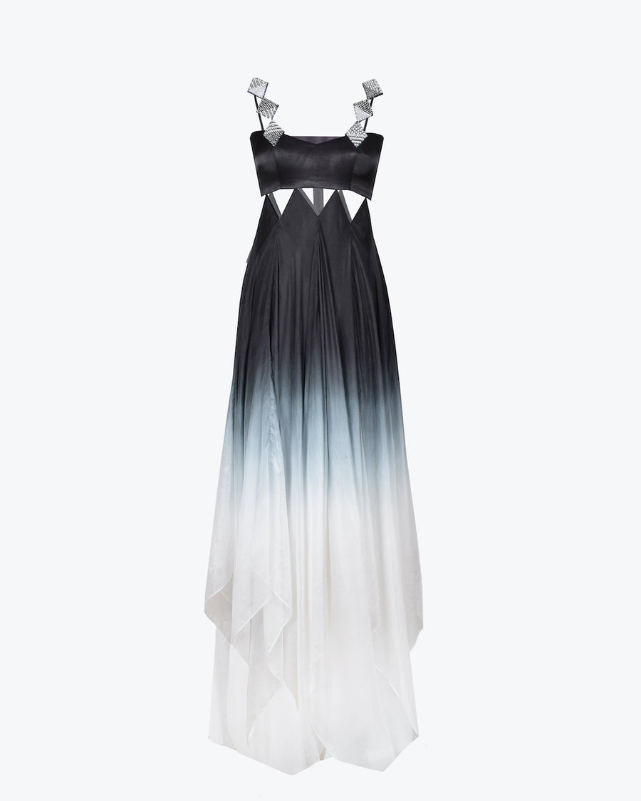 Diamond Sequin Straps Gradient Dress