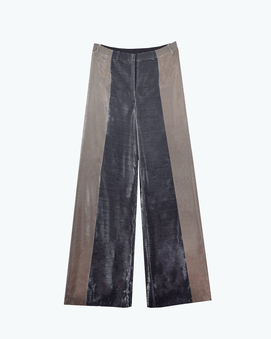 Wide Legged Panelled Lurex Trousers