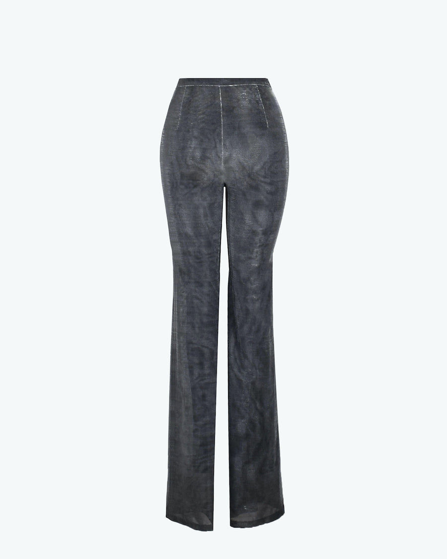 Boot-cut Sheer Silver Trousers