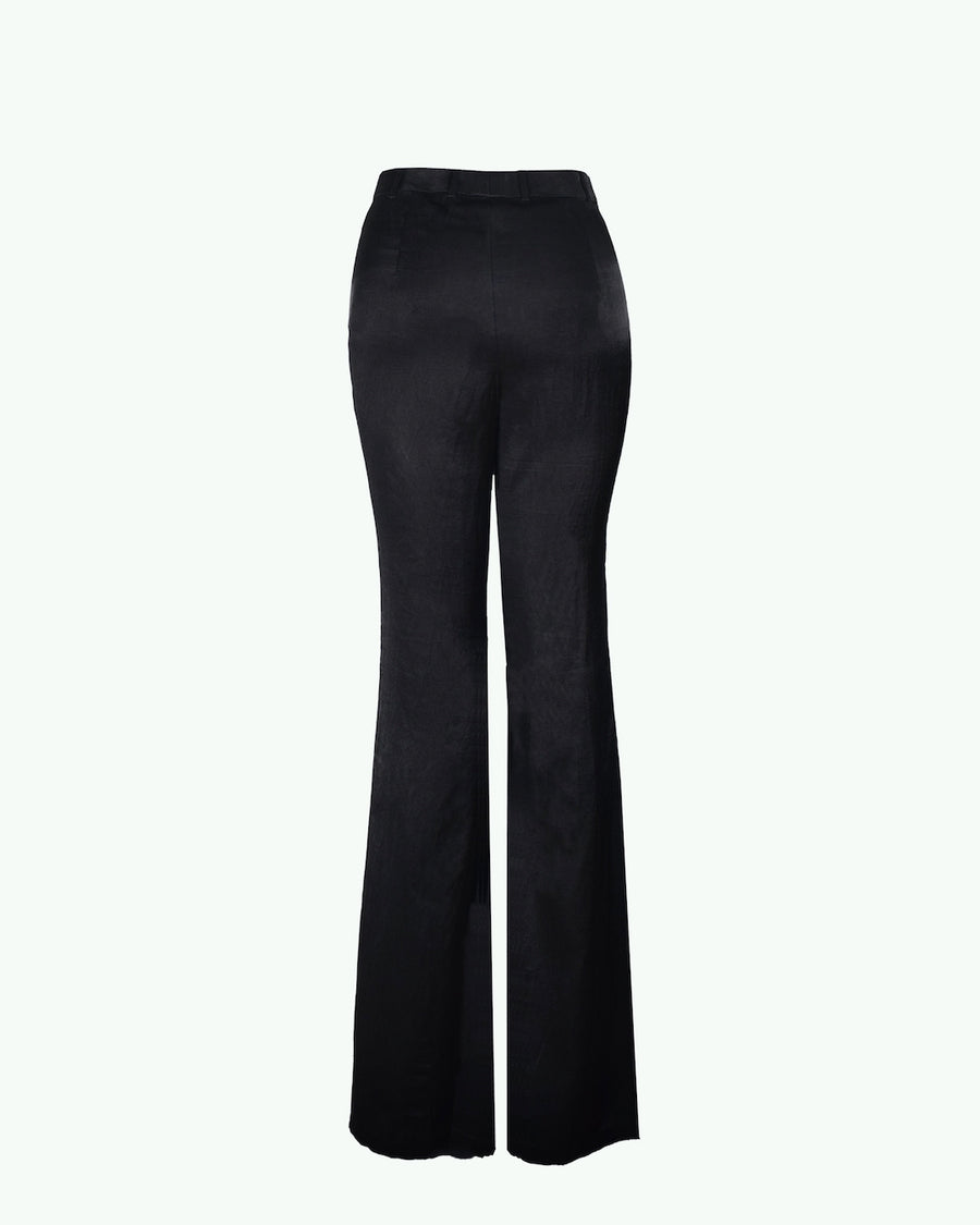 Textured Satin Fit & Flare Trousers