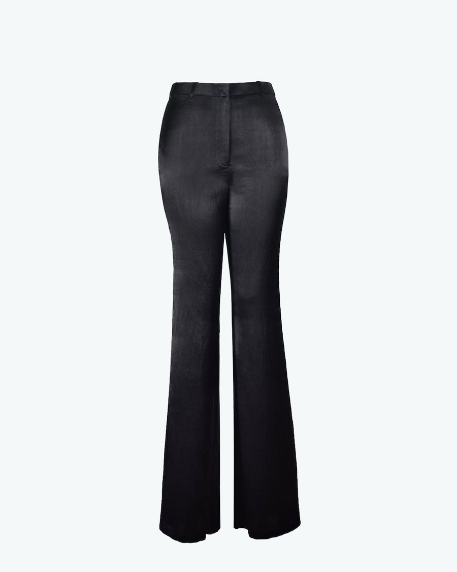 Textured Satin Fit & Flare Trousers
