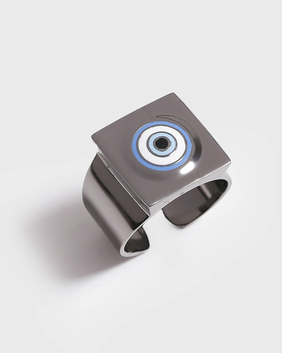 Protego Signet Ring In Gunmetal