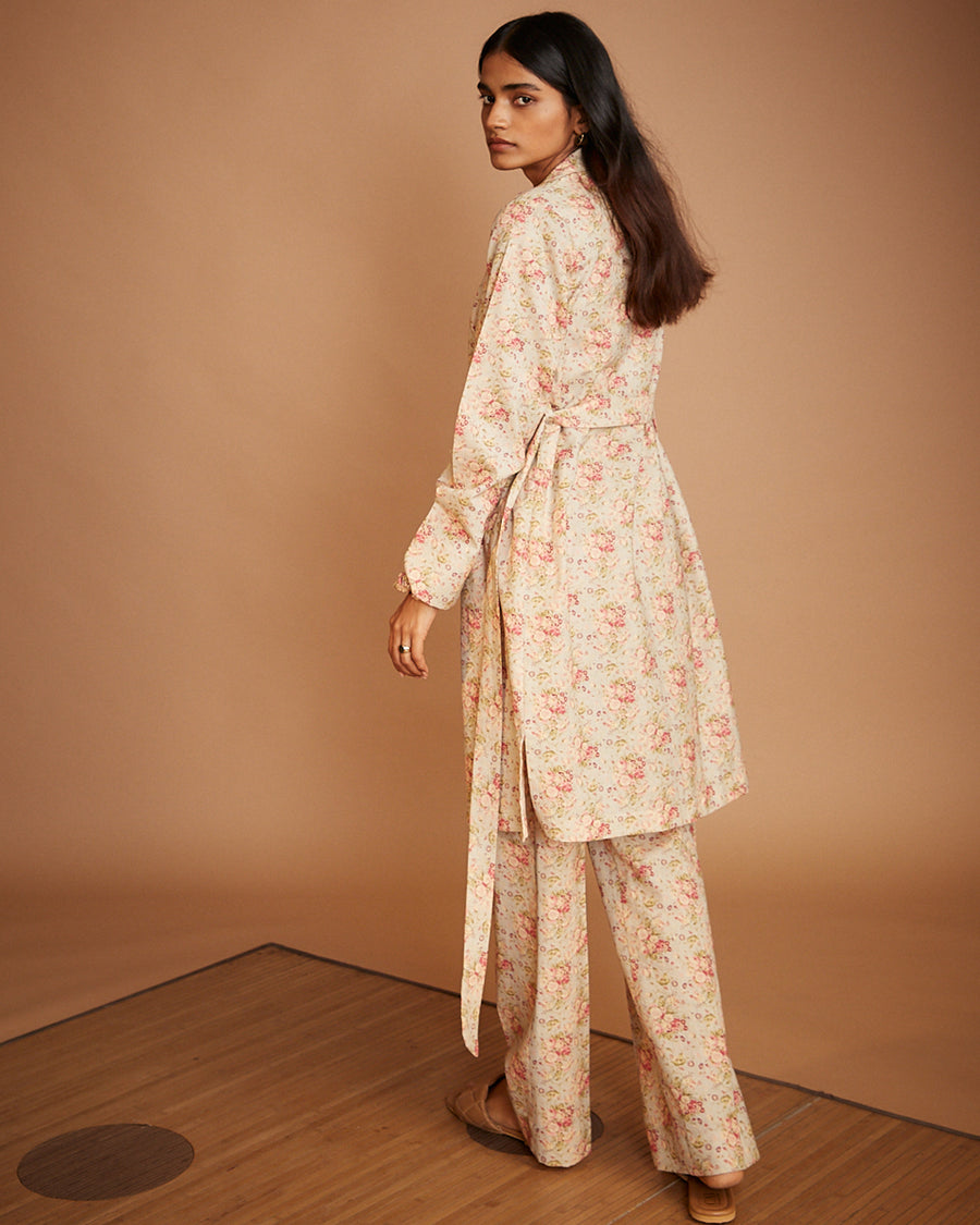 Lola - Long Shawl Collar Robe and Camisole and Pyjamas