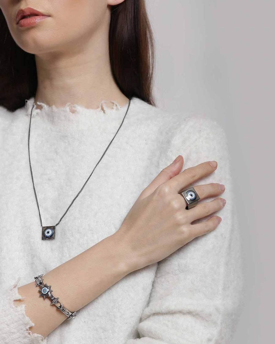 Protego Pendant In Gunmetal