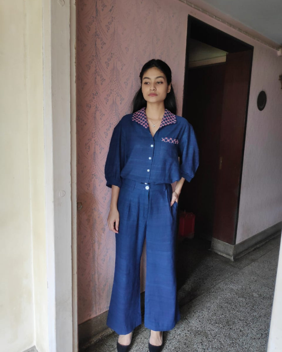 Eri Silk Indigo Dyed Pants