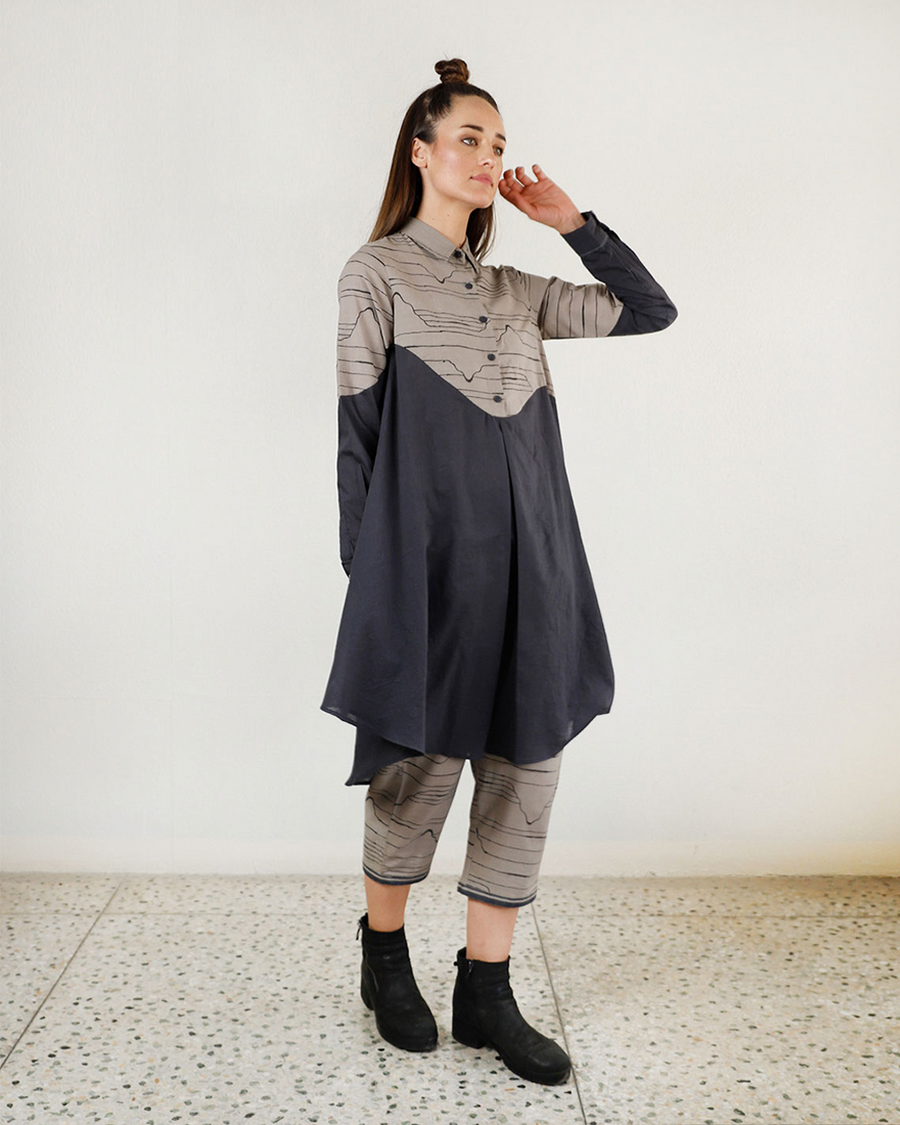 Charcoal Waves Shirt and Pant