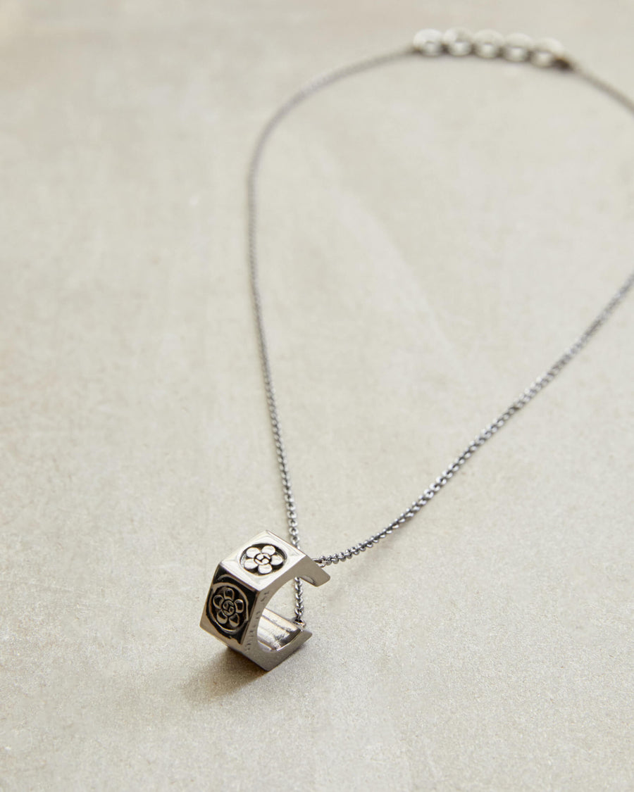 The Oh Poppi Bolt Drop Necklace - Gunmetal