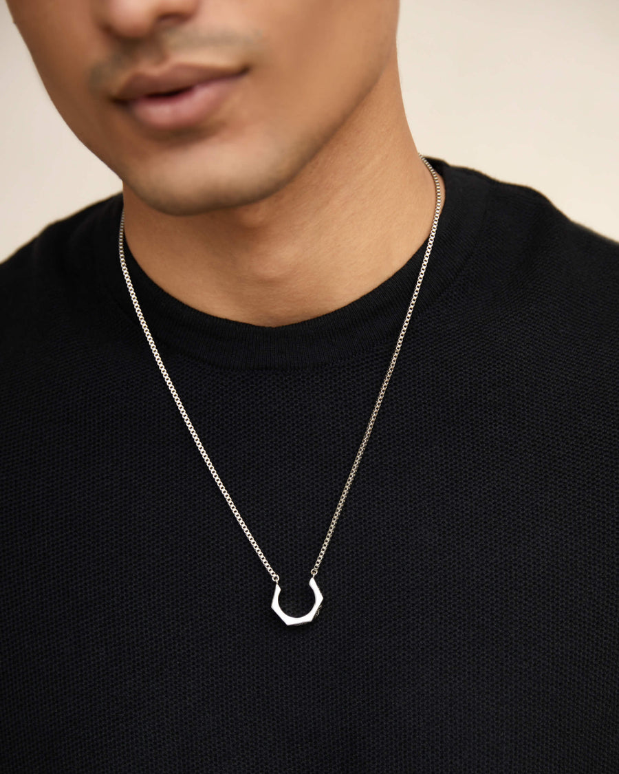 Poppi Bolt Drop Necklace - Silver