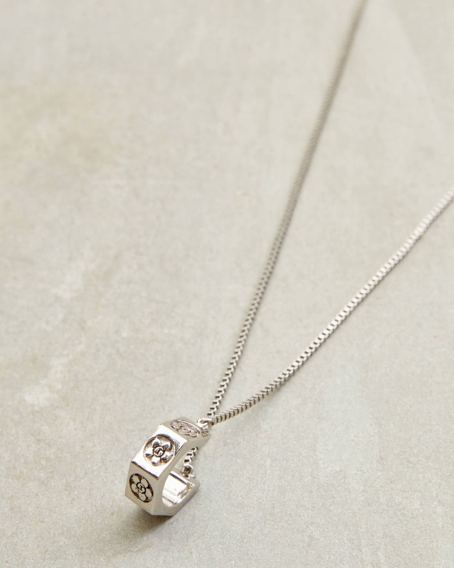 Poppi Bolt Drop Necklace - Silver