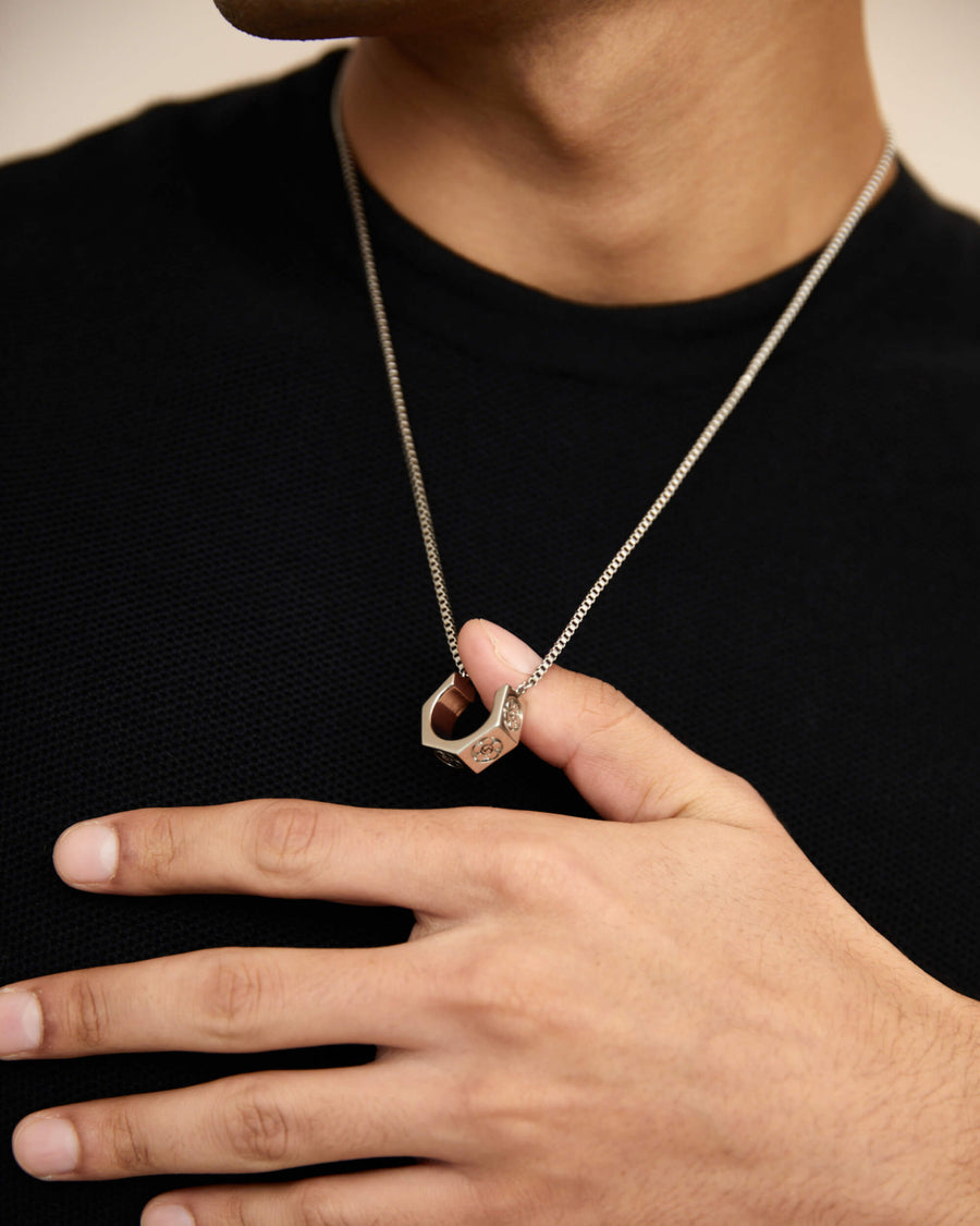 Poppi Bolt Drop Necklace - Silver