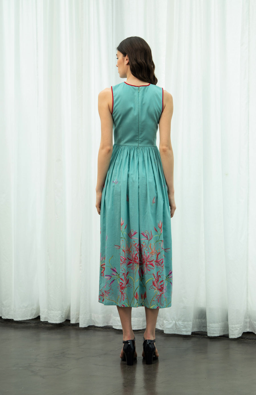 Teal Spider Lily Dress