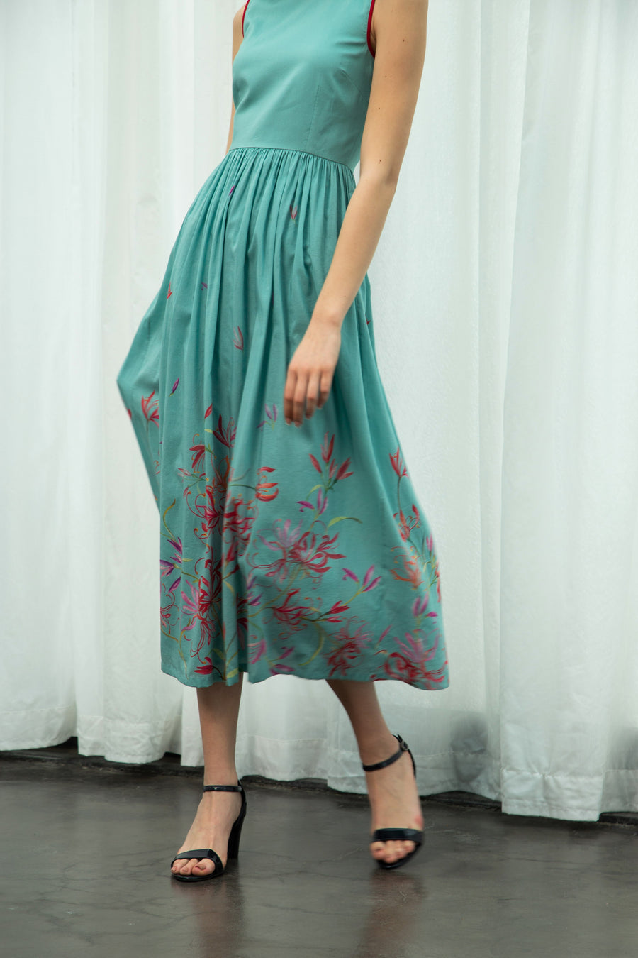 Teal Spider Lily Dress