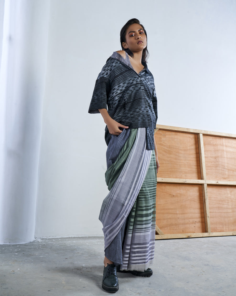 Striped Chanderi Silk Sari